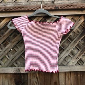 Zara off the shoulder striped top